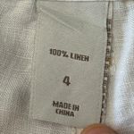 London Jean 100% Linen Chino Wide Leg Pants Jeans Mid Rise Size 4 Cream Preppy Photo 5