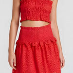 Hill House Scallop Lace June Nap Top, Poppy Red, XS Photo 0