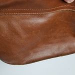 MADE IN ITALY GENUINE LEATHER BROWN FLAP STUD BAGUETTE Silver Photo 8