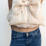 ZARA  Chic Cream Bow Top Photo 2