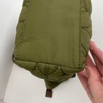 Fossil Vintage Quilted Purse Tote Flower Boho Leather Zipper Olive Green Brown Photo 12