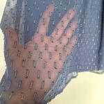 J.Crew  Womens Skirt Sz 2 Gold thread Blue Lined Semi Sheer Knee-Length Coastal Photo 4