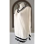 n:philanthropy Wool V-Neck Lightweight Sweater, White & Black EXCELLENT! $178 Photo 3