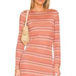 l*space L* Waloma Shimmer Chevron Cover-Up Tunic Mini Dress Rust Orange Boho Large Photo 0