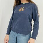 vintage sunflower embroidered crewneck aweatshirt top size xs/s Blue Photo 1