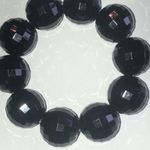 Lot of 3 Black Faux Pearl Clear CZ Beaded Stretchy Boho Vintage Bracelets Photo 6