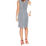 Boden Martha Roll Collar Sleeveless Sheath Dress in Ice Grey Retro Spot Blue 2P Photo 1