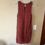 Evereve  Rust Crochet Lace Midi Dress Photo 3
