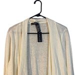 Verve Ami White 100% Linen Waterfall Draped Opened Front Cardigan Women Sz XL Photo 4