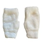 Cozy White Fuzzy Fingerless Winter Gloves Women’s Soft Warm Hand Warmers Photo 4