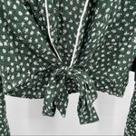 Volcom wrapsicle green floral crop top waist tie along sleeve Small (4/6) NWT Photo 6