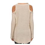 Free People  Sunrise Sunset Sweater Size Small Cream Thermal Knit Cold Shoulder Photo 6