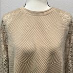 Tan and Cream Boxy Long Sleeve Sweatshirt Size XL Photo 4