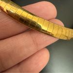 Vintage Unsigned Gold Tone 7mm Omega Chain 16” Choker Statement Necklace 25g. Photo 5