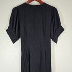 Free People Vintage Summer Midi Dress Tie Front Button down Black Size Large Photo 10