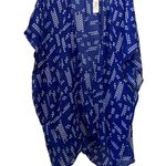 RAJ Duster Kimono Blue White One Size Short Sleeves Open Style Boho Nautical NEW Black Photo 0