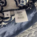 CAbi Silk Chantilly Lace Black White Silver Blouse Top Size Small Photo 13