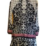 Eliza J  Womens Size 4 Multicolor Print Flutter Hem Stretch Cocktail Midi Dress Photo 2