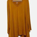 LOGO By Lori Goldstein LOGO Lori Goldstein Layer T-Shirt Womens Size 2X Asymmetrical V-Neck Orange Photo 0