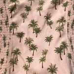 Tropical Palm Tree Square Neck Linen Smocked Beach Mini Dress Tan Cream M Size M Photo 4