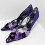 J. Renee Luxe decorated purple floral satin heels‎ size 7.5 Photo 13
