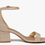 Gold heels sandals with glitter size 7 . 1 inch chunky heel , super comfortable Photo 4