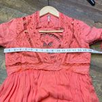 Free People  in Dreamland Crochet Knit Dress Coral Size 0 Boho Hippie Artsy Flowy Photo 4