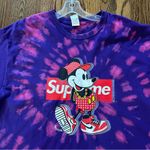 Gildan Supreme Minnie Purple and Pink Reverse Dye Spiral T-Shirt XL Photo 3