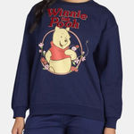 Disney ’s Winnie the Pooh Womens Blue Crewneck Sweatshirt Photo 0