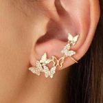 Boutique 1pc Rhinestone Butterfly Stud Earring  Photo 0