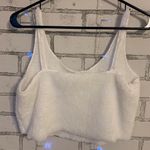 Amazon White Fuzzy Cropped Pajama Tank Top Photo 6
