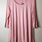 Kori America Light Pink Floral Hem Long Sleeve Tunic Top Size S Photo 0