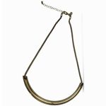 EXPRESS  gold-tone curved bar choker necklace Modern Minimal Arc Tube Minimalist Photo 2
