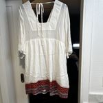 New White Mark Gauzy Dress Boho Flowy Colorful Embroidery Mini Size M NWT Size M Photo 7
