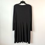 Ralph Lauren Lauren  Long Sleeve Draped Front Jersey Dress Black 14 Photo 5