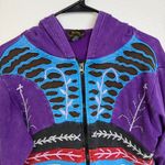 Rising International Hoodie Womens Large Purple Floral Hippie Embroidered Nepal Photo 2