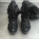 Herve Leger  Leather Zipper Heels Boots Size 38. Photo 6