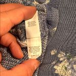 Aerie  heart eyes waffle Henley Floral Blue Long Sleeve shirt blue medium M Photo 6