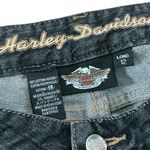 Harley Davidson HARLEY-DAVIDSON Bootcut Jeans 12 Tall 34” Inseam Black Wash $150 Retail NWOT Photo 3