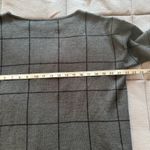 Eileen Fisher  Sweater Sz Small Gray Windowpane Fine Merino Wool Boxy Soft Dressy Photo 3