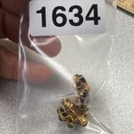 Elegant Gold Tone Black Flower Cluster Stud Earrings Pierced Ears Goth Witchy Photo 8