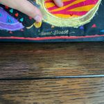 Vintage Laurel Burch Cat Tote Bag Purse Black Red Orange Purple Feline 19". Photo 7