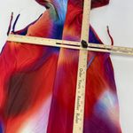 Rebecca Vallance Dress Womens 8 Red Blue Del Prado Midi Cutout Side Psychedelic Photo 9