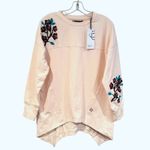 Satva Movement Sarana Embroidered Blossom Sweatshirt Women's Medium Blush Yoga Pink Photo 5