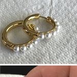 Lele Sadoughi Gold Hoop Earrings with Pearls  Photo 4