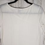 DKNY NWOT  Jeans Cream Ribbed Knit Long Sleeve Keyhole Top Women's Size Large Photo 5