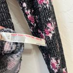 Free People  One of the Girls thermal Floral Print Women's Top - Black and Pink Photo 5