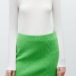 ZARA NWT  QUILTED SKIRT GREEN HIGH WAISTED Photo 4