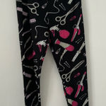 Lula Roe Hair Dresser leggings with scissors, combs flat irons print Photo 0