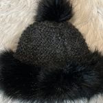 Ski Lodge Winter Cap Faux Fur Trim Acrylic Hat Black Glam Photo 12